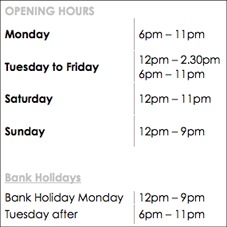 opening hours